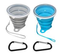 Bottiglie D'Acqua Pieghevoli Da 2 Pezzi E Moschettoni Da 2 Pezzi, Bottiglie D'Acqua Portatili In Silicone, Bottiglie D'Acqua Retrattili, Attrezzatura Da Esterno, Adatte Per Escursioni, Viaggi