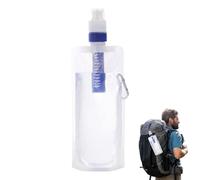 Bottiglie d'acqua pieghevoli da viaggio con filtro,bottiglia d'acqua pieghevole con filtro | Tasca acqua per paglia filtro | Contenitore filtrante per bottiglia d'acqua da 1000 ml, sacchetto di acqua