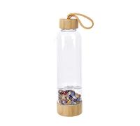 Bottiglie Di Acqua Di Cristallo Curative Riutilizzabile Bottiglia Quarzo Naturale D'Acqua Quarzo Bacchetta Point Reiki Healing Energy Elisir Di Cristallo Borraccia Sportiva Coppa Di Pietra Di Ghiaia