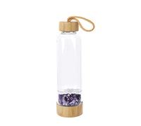 Bottiglie Di Acqua Di Cristallo Curative Riutilizzabile Bottiglia Quarzo Naturale D'Acqua Quarzo Bacchetta Point Reiki Healing Energy Elisir Di Cristallo Borraccia Sportiva Coppa Di Pietra Di Ghiaia