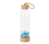 Bottiglie Di Acqua Di Cristallo Curative Riutilizzabile Bottiglia Quarzo Naturale D'Acqua Quarzo Bacchetta Point Reiki Healing Energy Elisir Di Cristallo Borraccia Sportiva Coppa Di Pietra Di Ghiaia