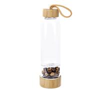 Bottiglie Di Acqua Di Cristallo Curative Riutilizzabile Bottiglia Quarzo Naturale D'Acqua Quarzo Bacchetta Point Reiki Healing Energy Elisir Di Cristallo Borraccia Sportiva Coppa Di Pietra Di Ghiaia