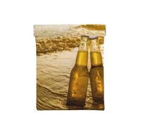 Bottiglie di birra sulla spiaggia, ora del tramonto stampata, Spremere il portafoglio superiore da donna Borsa portaoggetti Piccola portamonete Portamonete