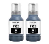 Bottiglie di inchiostro compatibili 532 T532 compatibili con Epson 532 T532 T532120 T532120-S Funziona con stampanti ET-M1100 ET-M1120 ET-M1170 ET-M2170 ET-M3170 ET-M3180 Confezione da 2, 2 Pigmento