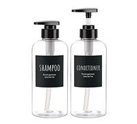 Bottiglie di lozione di sapone da 16,9 once,Segbeauty Flacone per shampoo riutilizzabile da 2 pezzi, flaconi per doccia con etichetta trasparente da 500 ml, dispenser in plastica vuoto con pompa