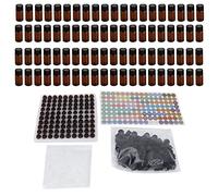 Bottiglie di olio essenziale 3 ml, mini flaconi contagocce, 100 bottiglie di vetro vuote con coperchi e tappi, a prova di perdite inodore per aromaterapia, profumo, viaggi, fai