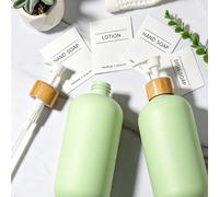 Bottiglie di plastica riutilizzabili con erogatori a pompa sono perfette per i bagni di casa e per i viaggi; ideali per erogare shampoo, balsamo e bagnoschiuma, sono un accessorio essenziale sia per l