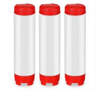 Bottiglie di plastica rovesciate da 16 once, erogatore di condimenti con valvola grande e punta ricaricabile per salse e ketchup