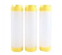 Bottiglie di plastica rovesciate da 16 once, erogatore di condimenti con valvola grande e punta ricaricabile per salse e ketchup