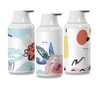 Bottiglie di shampoo, 3pcs 500ml pompa stampa contenitori doccia, vuoto ricaricabile Shampoo corpo sapone balsamo doccia gel bagno plastica stampa lozione Dispenser