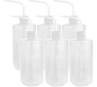 Bottiglie di sicurezza in plastica da 500 ml, con materiale LDPE, punta inclinata del collo e corpo rotondo Boston per la conservazione e la pulizia dei campioni, 6 pezzi