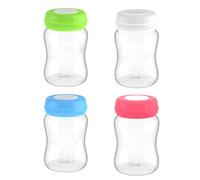 Bottiglie di Spettri per Pompaggio, 4 Pezzi da 180 Ml Bottiglie Congelatore a Perdita Perdite di Calibro Largo a Perdita Montaggio Materno con Guarnizione Siliconica per la