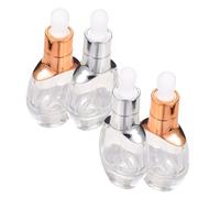 Bottiglie di Vetro Contagocce 35ml, Bambù, 4 Pezzi | Viaggio, Riutilizzabili e Anti-perdita, Boccette da Viaggio per Olio e Campioni di Profumo Colore Casuale