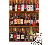 Bottiglie di Vino Puzzle 1000 Pezzi Puzzle per Adulti Scaffale del Vino Gioco di Puzzle 1000 Pezzi Relax Decorazione Regalo 38x26cm/1000pcs