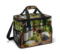 Bottiglie di vino rosso in vetro verde uva borse termiche da campeggio isolate da spiaggia dispositivo di raffreddamento portatile a prova di perdite da campeggio con tracolla