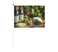 Bottiglie di vino rosso in vetro verde uva piccole bandiere tenute in mano, mini bandiere su bastone per feste, attività di squadra, sfilate, decorazione per le vacanze, confezione da 10