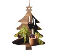 Bottiglie di vino Tappi d'uva - Ornamenti natalizi in legno fatti a mano - Decorazione da appendere stampata su entrambi i lati per regali per la casa dell'albero. 2 pezzi
