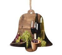 Bottiglie di vino Tappi d'uva - Ornamenti natalizi in legno fatti a mano - Decorazione da appendere stampata su entrambi i lati per regali per la casa dell'albero. 2 pezzi