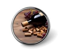 Bottiglie di vino Tappi Uva Distintivo Rotondo Distintivo Personalizzato In Metallo Spilla Da Risvolto Distintivi Fit Abbigliamento Borse Cappello Umoristico Stampato Spilla Distintivo Decorazioni per