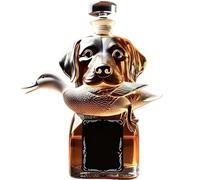 Bottiglie di vino Whisky, Decanter for whisky Hunting Dog da 300 ml in vetro borosilicato(C)
