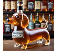 Bottiglie di vino Whisky, Decanter for whisky in vetro a forma di bassotto, 300 ml, trasparente, 18 x 14 x 8 cm(D)