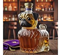 Bottiglie di vino Whisky, Decanter for whisky in vetro a forma di carlino da 300 ml(A)