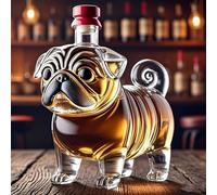 Bottiglie di vino Whisky, Decanter for whisky in vetro a forma di carlino da 300 ml(B)