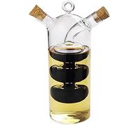 Bottiglie dispenser per olio d'oliva e aceto, 2 in 1, in vetro trasparente, doppia bottiglia di vetro per olio e condimento da cucina, 1 pezzo