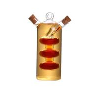 Bottiglie dispenser per olio e aceto, 2 In 1 Oil And Vinegar Dispenser Glass With Cork Stoppers 6.3 inch Multiple Styles(B model)