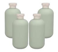 Bottiglie Dispenser per Sapone da Bagno 500ml Plastico 4 Pezzi | Bottiglie di Viaggio Vuote, Contenitori Viaggio Compatti e Richiudibili, Verde, per Uso Quotidiano e Trasferte