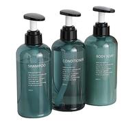 Bottiglie doccia ricaricabile, Qikuver 3pcs 300ml sapone liquido per il bagno, bottiglie pompa per Body Soap shampoo doccia gel lozione, per Articoli da Toeletta Distributore di Liquidi (Giallo 300ml)