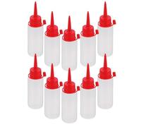 Bottiglie in Plastica Rosse con Beccuccio, 10 Pezzi per Applicatore | Ldpe Flessibile, Chiusura a Punta Fine, per Progetti Artigianali e Lavori di Piccola Scala
