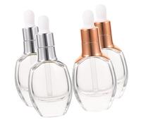 Bottiglie in Vetro Contagocce 35ml, 4 Pezzi, Bambù | Formato da Viaggio, Chiusura Ermetica Anti-perdita, Uso Multifunzione per Ricariche e Dosaggio Preciso Colore Casuale