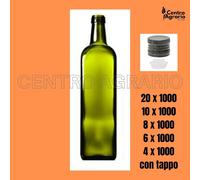Bottiglie in vetro vuote per olio extravergine con tappi bottiglia tappo 1 litro