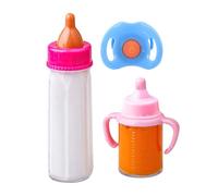 Bottiglie per bambini per bambole, magie divertenti bottiglie di bambole per bambini con latte o succo di scomparsa, i fingono giocattolo per infermieri con 1 ciuccio giocattolo per mobili per