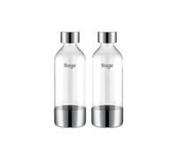 Sage - Bottiglie InFizz da 1 litro, compatibili con il produttore di soda domestico InFizz Fusion - Confezione da 2, Acciaio Inox Spazzolato