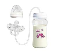 Bottiglie per il latte con coperchio - Biberon portatile regolabile anti coliche | Bottiglia da viaggio a collo largo da 300 ml con cannuccia in silicone per bambini e alimentazione del neonato
