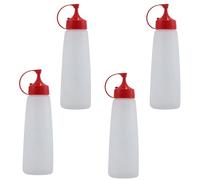 Bottiglie per salse, 4 pezzi, 500 ml, bottiglie di plastica per condimenti, controllo preciso, a lunga durata e riutilizzabili, per ristoranti e uso domestico