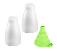 Bottiglie Per Spezie Da 2 Pezzi E Imbuto Pieghevole Da 1 Pezzo, Bottiglie Per Conservare Le Spezie, Accessori Da Cucina, Imbuto In Silicone, Accessori Da Forno