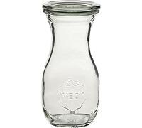 Bottiglie per succo con coperchio, anelli e clip per conserve, capacità: 250 ml, 4 pezzi