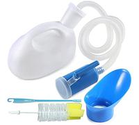 bottiglie per urina maschili， Orinatoio antigoccia for uomo e donna, portatile, con spazzola for la pulizia, for persone costrette a letto anziani(White)