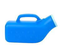 Bottiglie per urina maschili, portatili, da uomo, con coperchio, in plastica rigida, per ospedale, viaggi, campeggio, uso di emergenza, blu (16 x 12,5 cm)