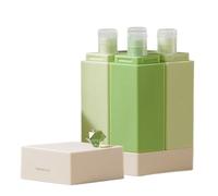 Bottiglie per WC di dimensioni da viaggio | 4 in 1 Stoccaggio Riutilizzabile Antiperdite - Contenitori per Articoli Da Toilette | per Shampoo Balsamo Gel Doccia per Donne Uomini In Campeggio E