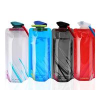 Bottiglie Pieghevole, 700ML Bottiglia Riutilizzabile Flessibile Borracce d'acqua Piatte Pieghevoli Riutilizzabile per Adventures Escursionismo Viaggi