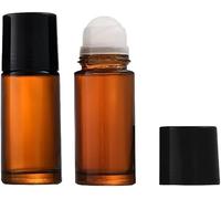 Bottiglie roll-on per oli essenziali, in vetro, 50 ml, ricaricabili, vuote, per profumo, 2 pezzi