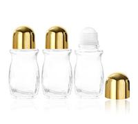 Bottiglie Rotolanti per oli Essenziali, Bottiglie Roll-on in Vetro con Sfera Rotolante e Chiusura in Plastica, Bottiglie Vuote a Sfera Rotolante, Flaconi Deodoranti per Oli Essenziali, 3 Pezzi, 50 ml