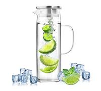 Bottiglie Vetro 1,5 Litri Bottiglia Vetro Caraffa Vetro con Coperchio Caraffa Acqua Caraffe Brocca Acqua Vetro Borraccia In Vetro Borosilicato per Acqua Calda Latte Succhi Di Frutta Caffè
