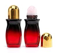 Bottiglie vuote a rotolo da 2 pezzi da 30 ml, applicatore a sfera in vetro con quarzo rosa naturale, stile roller olio ricaricabile-1