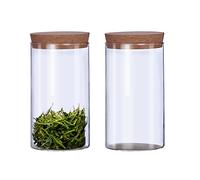 Bottiglie Vuote in Vetro Trasparente con Tappo in Sughero, Riutilizzabili Tenuta Contenitori Alimentari per fiori, tè, noci, caramelle e altri piccoli oggetti, 300 ml