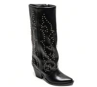 Bottiglie western e talon bloc decorate con clous métalliques et bout pointu Lo stile conferma gli imbottigliamenti e il western ne rivisita il look. I piccoli clous métalliques. La cerniera di fermen